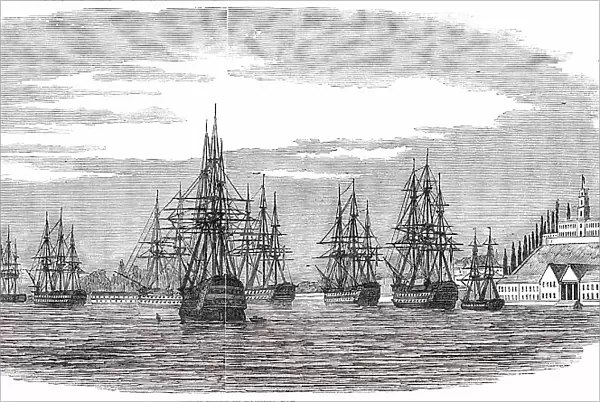 The Turkish Fleet in Bashika Bay, 1850. Creator: Unknown