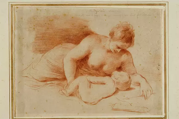 Venus and sleeping Cupid, ca 1620-1625. Creator: Guercino (1591-1666)