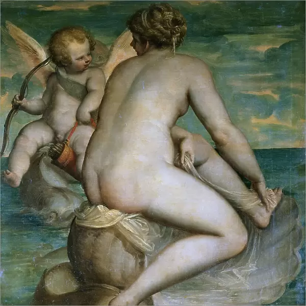 Venus and Cupid at sea, ca 1580-1585. Creator: Cambiaso (Cambiasi), Luca (1527-1585)
