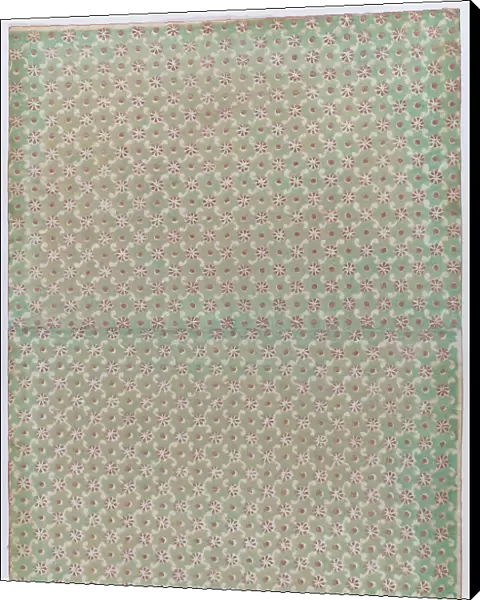 Sheet with overall floral and dot pattern, 19th century. Creator: Anon