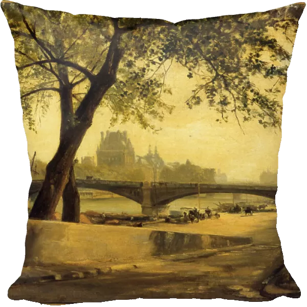 Pont de Solferino and the Pavillon de Flore, seen from Quai d'Orsay, in 1888. Creator: Charles Mercier