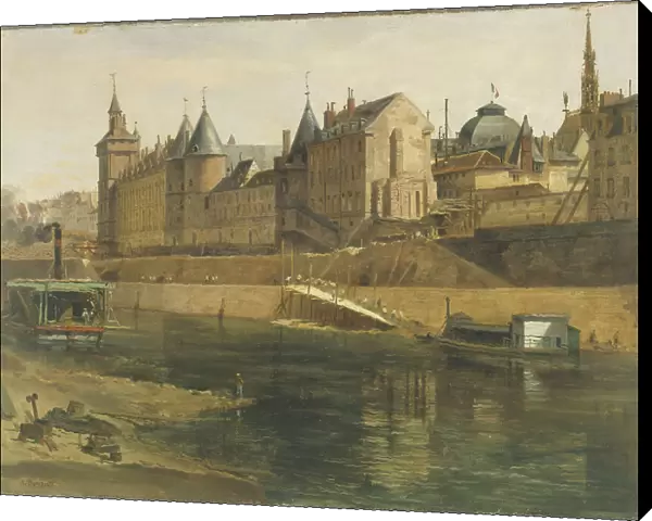 La Conciergerie pendant les travaux de reconstruction du Palais de Justice, between 1857 and 1868. Creator: Adrien Dauzats