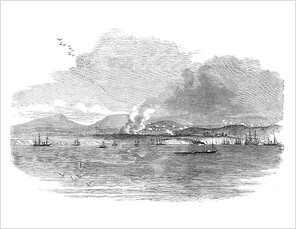 The Battle of the Alma, sketched from the Deck of 'The Star of the South', 1854. Creator: Unknown. The Battle of the Alma, sketched from the Deck of 'The Star of the South', 1854. Creator: Unknown