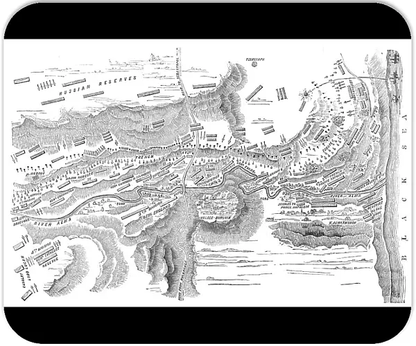 Plan of the Battle of the Alma, 1854. Creator: Unknown