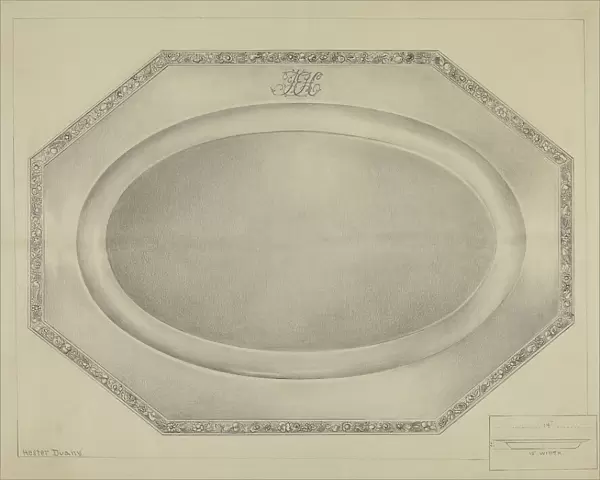 Silver Meat Platter, c. 1936. Creator: Hester Duany