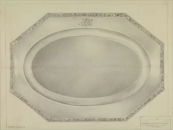 Silver Meat Platter, c. 1936. Creator: Hester Duany
