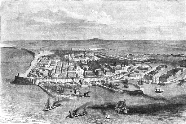 General View of the Town and Harbours of Odessa, on the Black Sea, 1854. Creator: Unknown