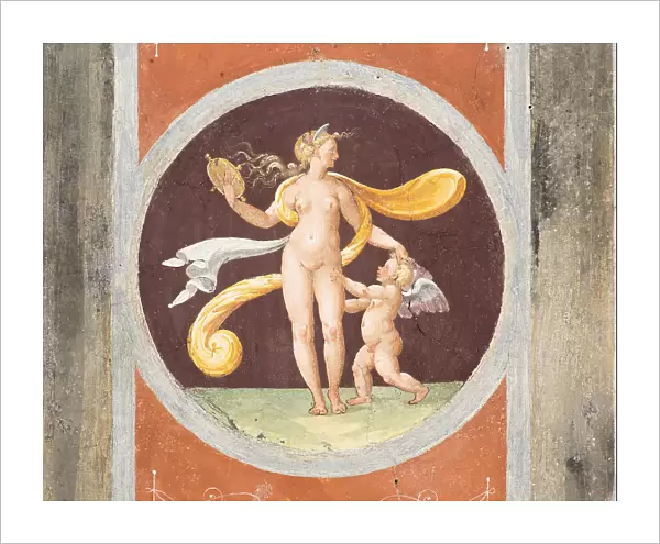 Venus with the mirror, 1527. Creator: Roman-Pompeian wall painting