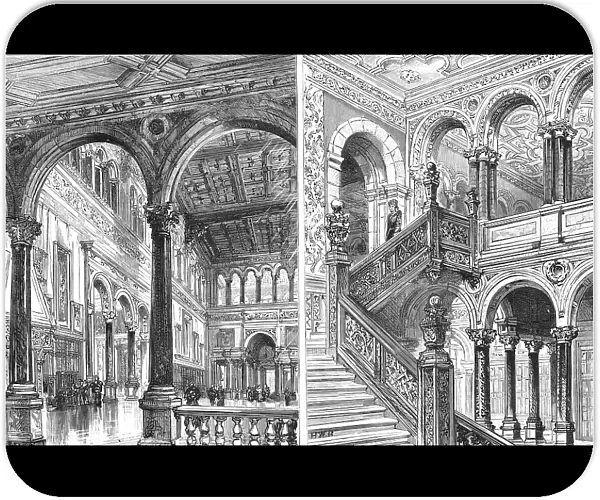 Hewell Grange, Birmingham; The Great Hall and The Great Staircase, 1891. Creator: Unknown