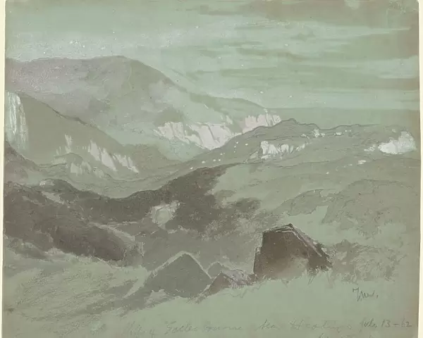 Cliffs of Ecclesbourne Near Hastings, 1862. Creator: Thomas Moran