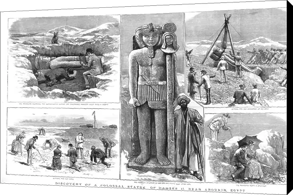 Discovery of a Colossal Statue of Ramses II near Aboukir, Egypt, 1886. Creator: Unknown