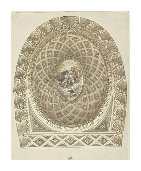 A Coffered Dome with Apollo and Phaeton, c. 1787. Creator: Felice Giani