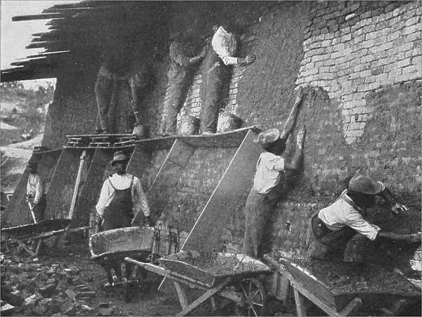 At work in the school's brick-yard, 1904. Creator: Frances Benjamin Johnston