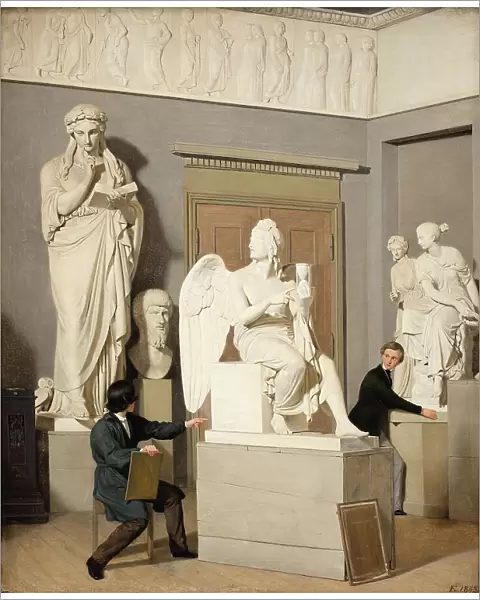 The Plaster Cast Collection in the Royal Academy of Fine Arts, 1843. Creator: Julius Exner