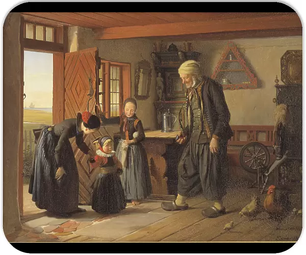Visiting Grandfather, 1853. Creator: Julius Exner
