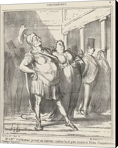 Mr. et Mme Prudhomme prenant un... 19th century. Creator: Honore Daumier