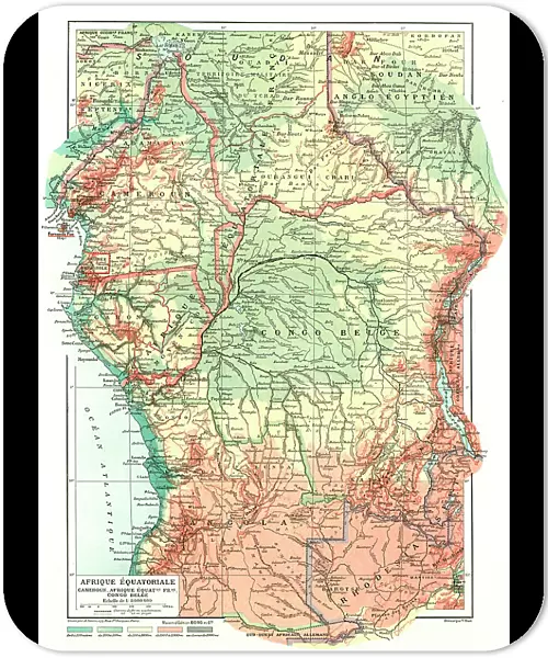 Map, Afrique Equatoriale; L'Ouest Africain, 1914. Creator: Unknown