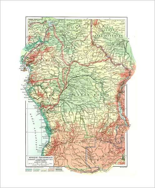 Map, Afrique Equatoriale; L'Ouest Africain, 1914. Creator: Unknown