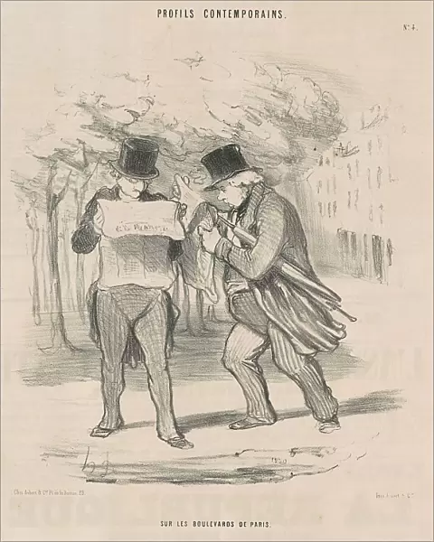 Sur les boulevards de Paris, 19th century. Creator: Honore Daumier
