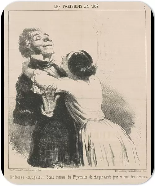 Tendresse conjugale, 19th century. Creator: Honore Daumier