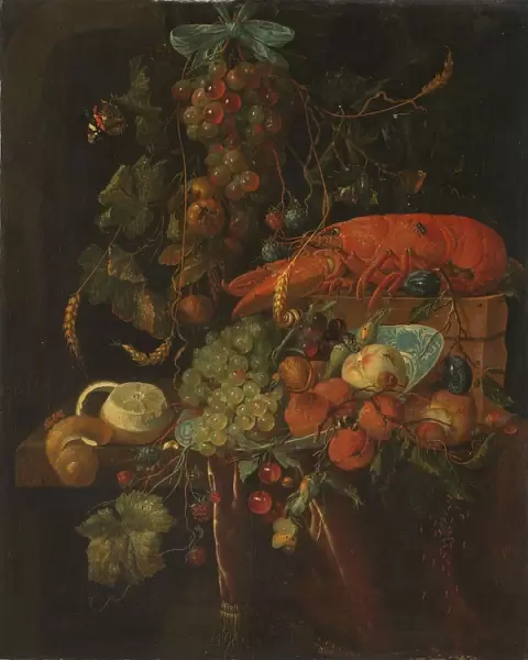 Still Life with Fruit and a Lobster, 1640-1700. Creator: Unknown
