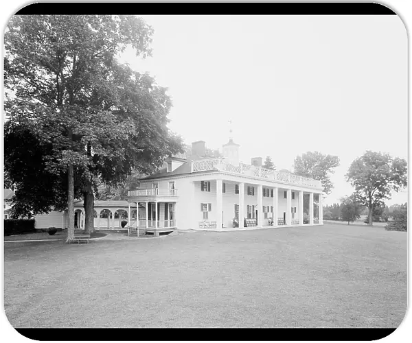 S.W. [i.e. Southwest] view of the mansion at Mt. Vernon, c.between 1910 and 1920. Creator: Unknown