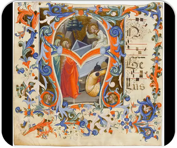 Initial 'A' from an Antiphonary, ca 1395-1403. Creator: Lorenzo Monaco (ca. 1370-1425). Initial 'A' from an Antiphonary, ca 1395-1403. Creator: Lorenzo Monaco (ca. 1370-1425)