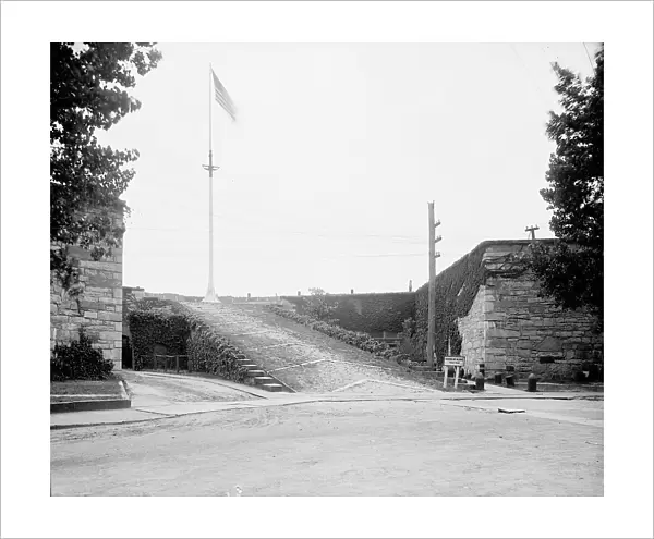 Ascent to the flagstaff, Fort Monroe, Va. between 1900 and 1910. Creator: Unknown