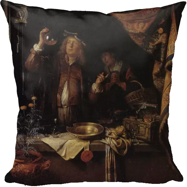 A Visit to the Doctor; A Doctor Examining Urine, 1660-1665. Creator: Gerrit Dou