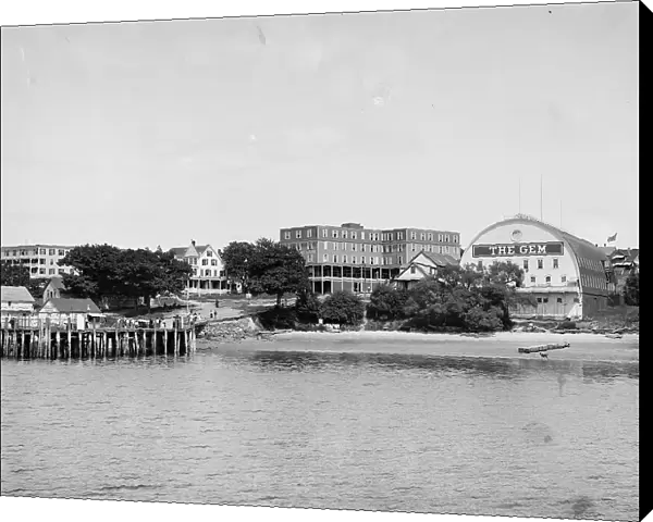 Forest City Landing and Gem Theatre, Peaks Island, Portland, Me. c1904. Creator: Unknown