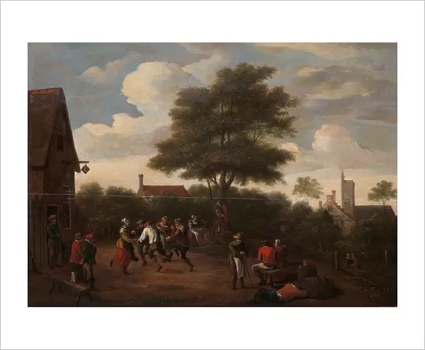 Peasants Dancing Outside the Crescent Tavern, in or after c.1660. Creator: Unknown