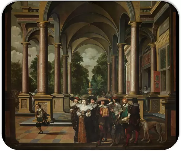 Gallery of a Palace with Ornamental Architecture and Columns, 1630-1632. Creator: Dirck van Delen