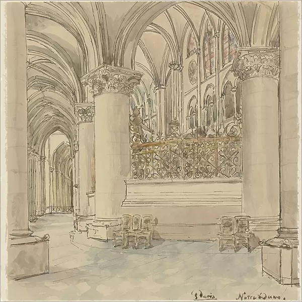 Interior of Notre-Dame in Paris, 1872-1904. Creator: Wilhelm Cornelis Bauer