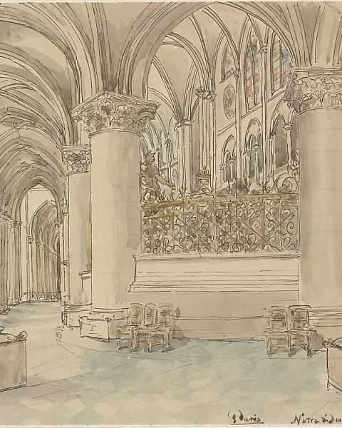 Interior of Notre-Dame in Paris, 1872-1904. Creator: Wilhelm Cornelis Bauer