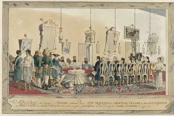 Reception of the envoys of the King of Kandy by Governor Imam Falck, 1772. Creator: Carel Frederik Reimer