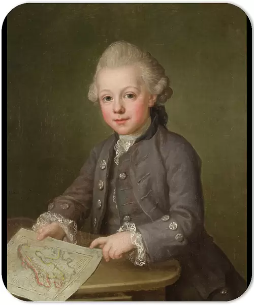Boy with Map of Scandinavia, 1771. Creator: Ulrika Fredrika Pasch