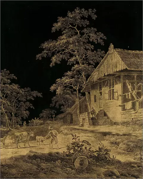 Shepherd at a Farmstead, 1780-1815. Creator: Leendert Overbeek