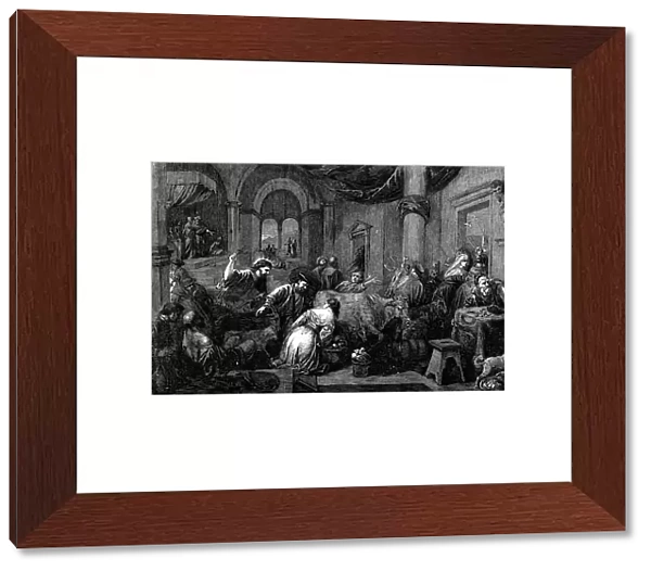 New Pictures in the National Gallery - 'Christ Driving the Money-Changers out of the Temple' - paint Creator: Unknown. New Pictures in the National Gallery - 'Christ Driving the Money-Changers out of the Temple' - paint Creator: Unknown