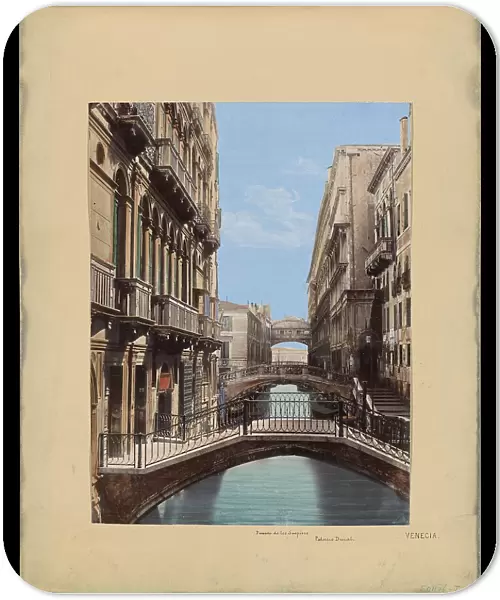 Bridge of Sighs and Palazzo Ducale in Venice, 1850-1876. Creator: Anon