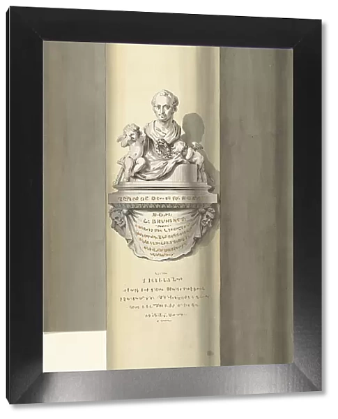 Design for a monument for C. Brunings: a bust, 1806. Creator: Bartholomeus Ziesenis