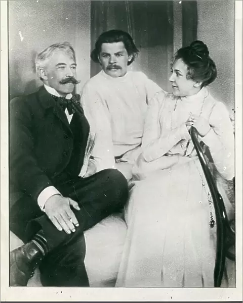 Konstantin Stanislavsky, Maxim Gorky and Maria Lilina, 1902. Creator: Anonymous