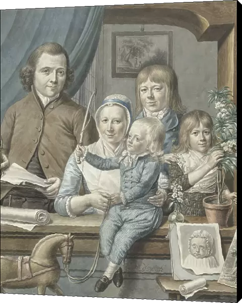 The artist himself and his family, 1796. Creator: Warner Horstink