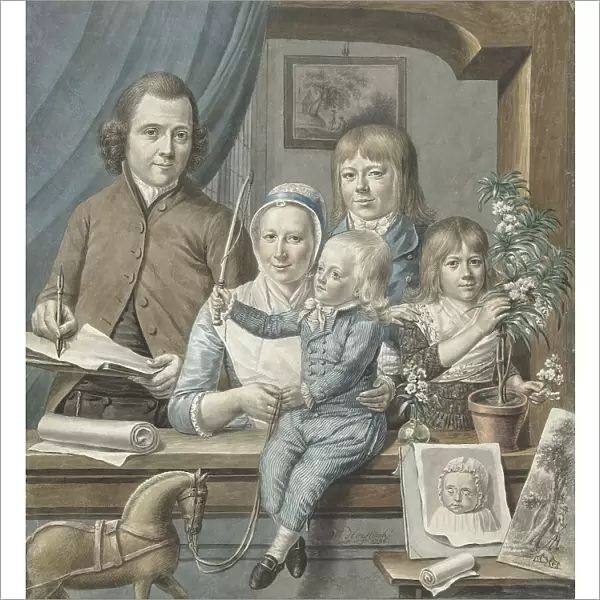 The artist himself and his family, 1796. Creator: Warner Horstink
