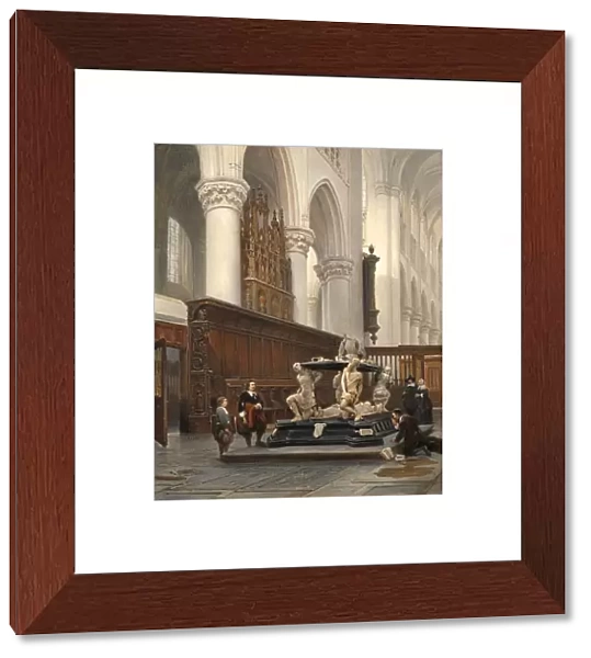 The Choir of the O.L.-Vrouwekerk in Breda with the Tomb of Engelbert II of Nassau, 1843. Creator: Johannes Bosboom