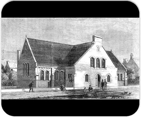 New School-Church of St. Peter's, Stepney, 1857. Creator: Unknown