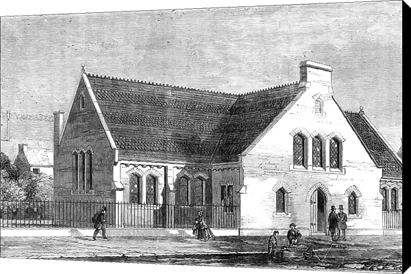 New School-Church of St. Peter's, Stepney, 1857. Creator: Unknown