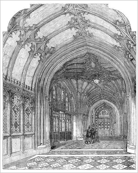 The New Houses of Parliament - Entrance-hall, 1857. Creator: Unknown