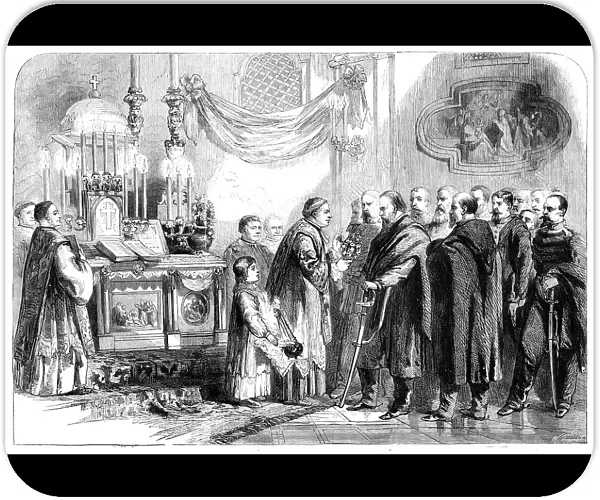 The Revolution in Naples - Garibaldi at the Shrine of the Virgin of Piedigrotta on the 8th... 1860. Creator: W Thomas