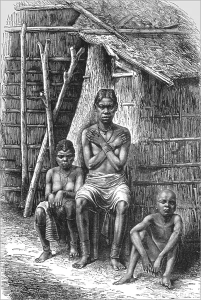 Bakalai women and children; The Gaboon. 1875. Creator: Unknown