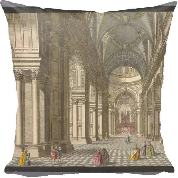 View of the interior of Saint Paul's Cathedral in London, 1753. Creator: Johann Michael Muller